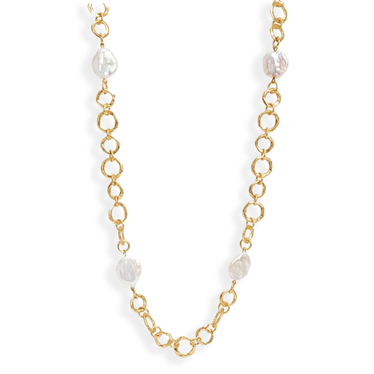 Long pearl store station necklace