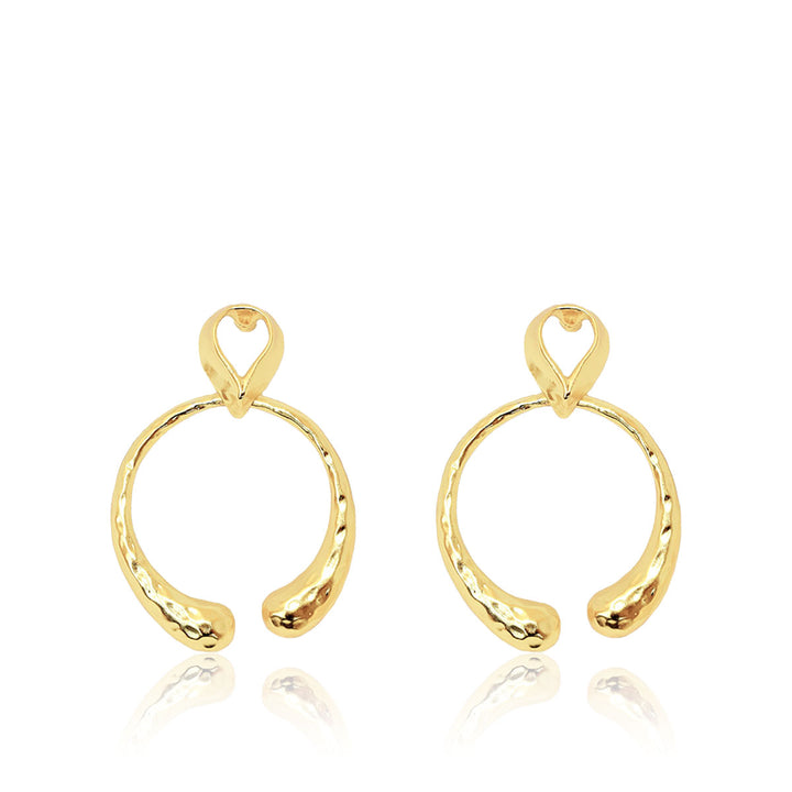 Open Circle Drop Statement Earrings