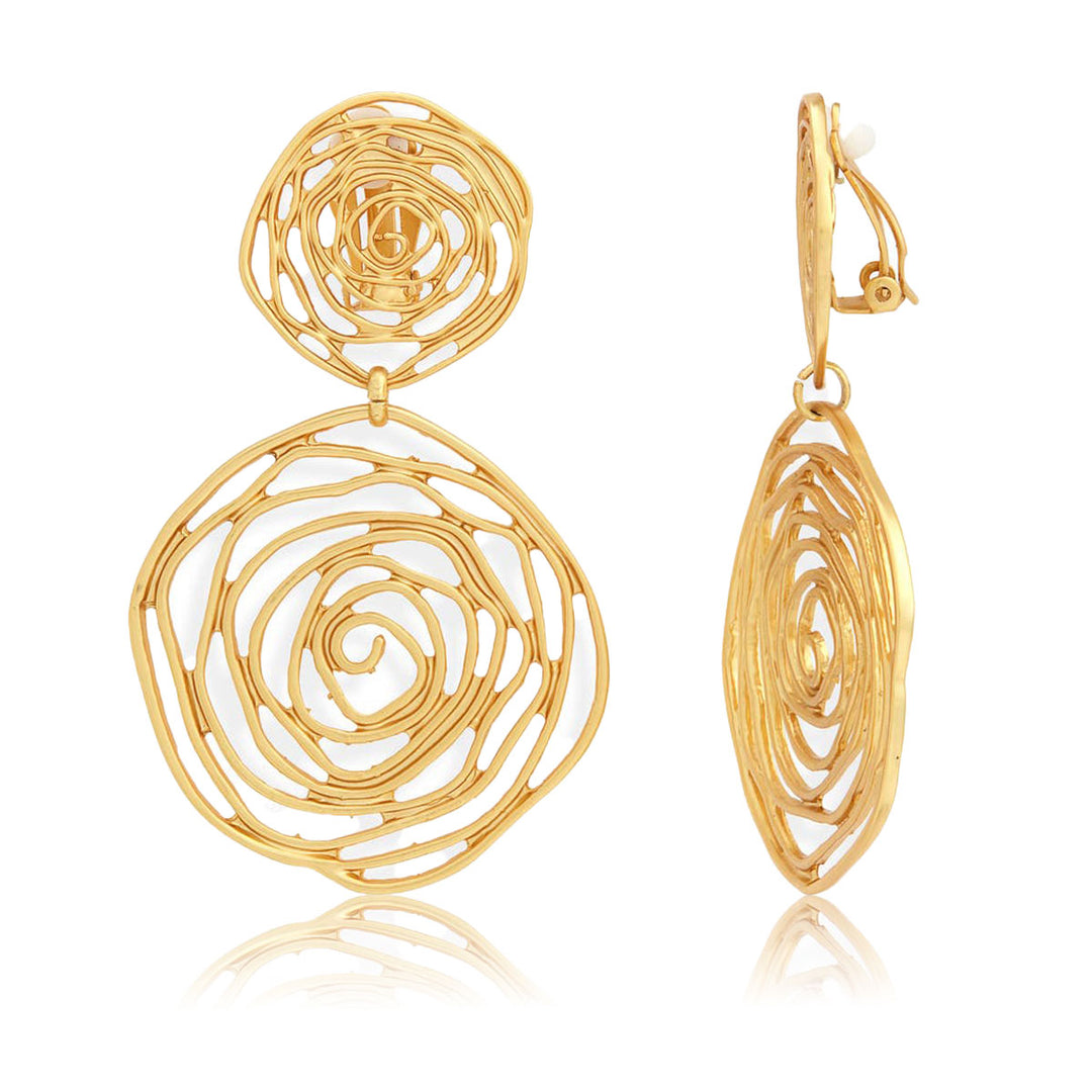 Rose cut out statement clip-on Earrings - Karine Sultan