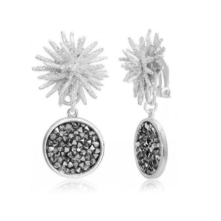 Starburst X Crystal Cluster Earrings