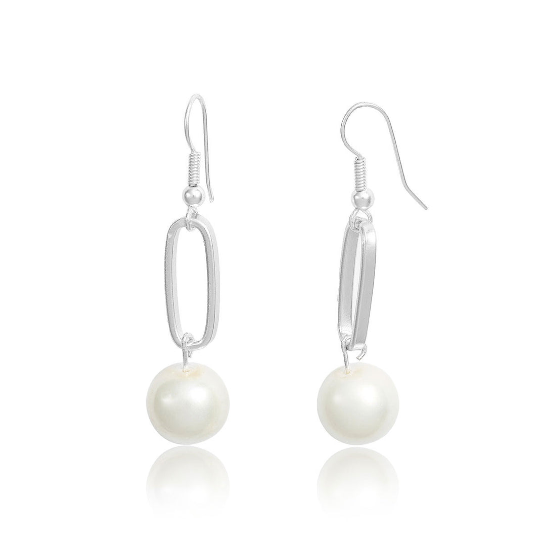 link pearl drop earrings