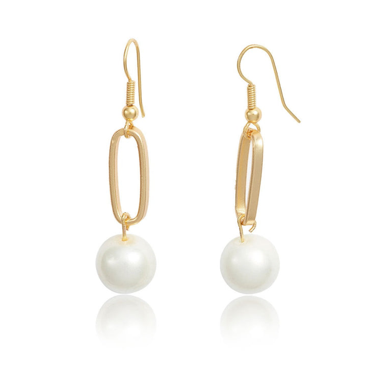 Elongated drop pearl pendant earrings - Karine Sultan