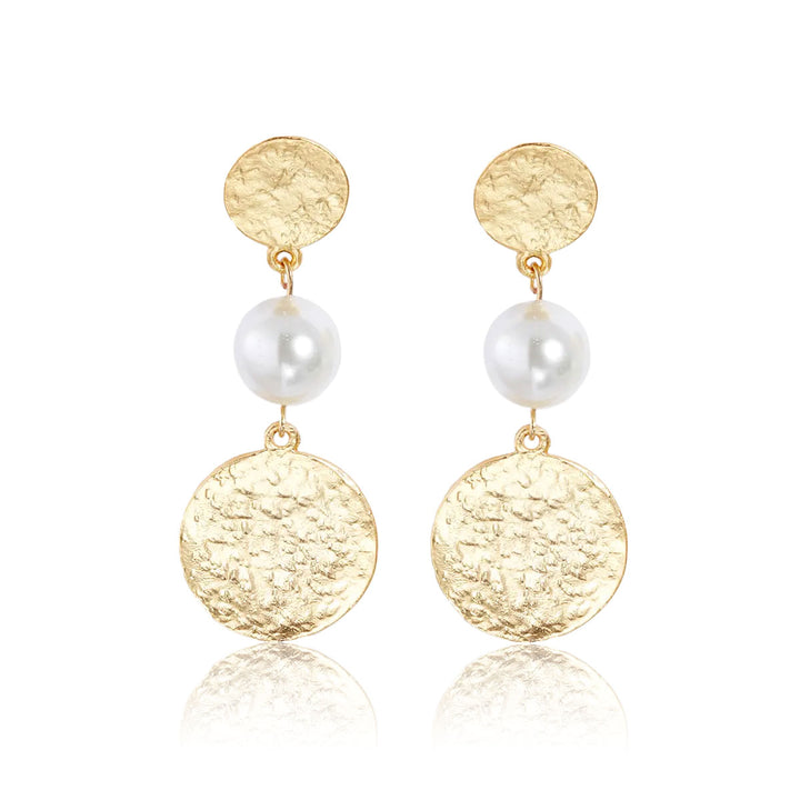 Coin and pearl drop earring - Karine Sultan