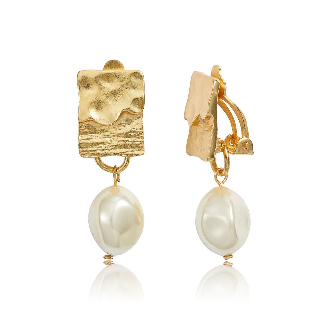 Pearl drop clip-on Earrings - Karine Sultan