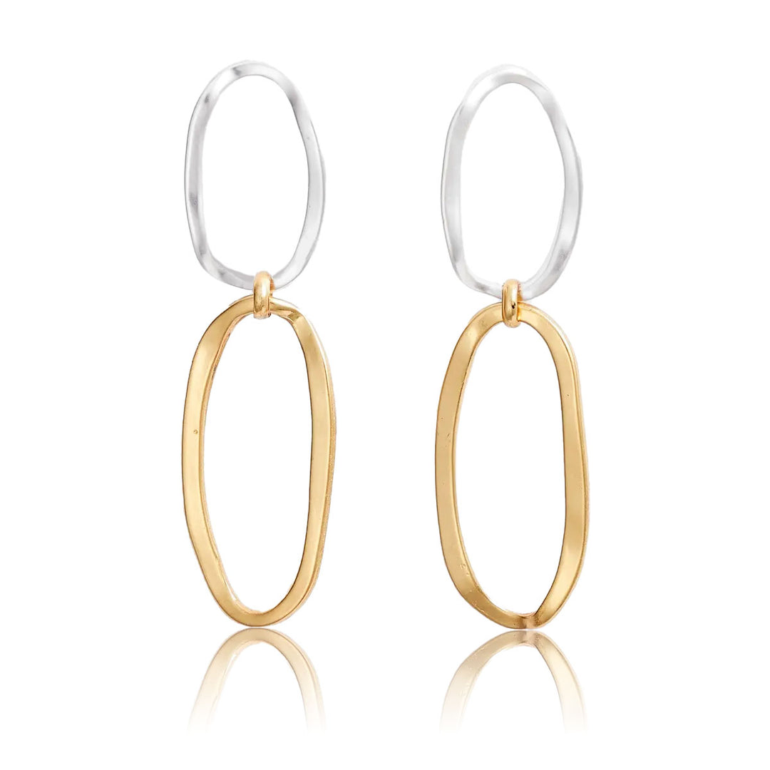 Maxi oval frame statement earrings - Karine Sultan