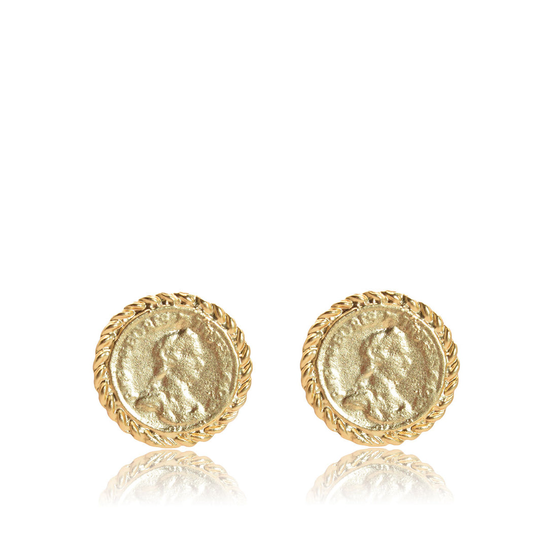 Old World coin stud earrings - Karine Sultan