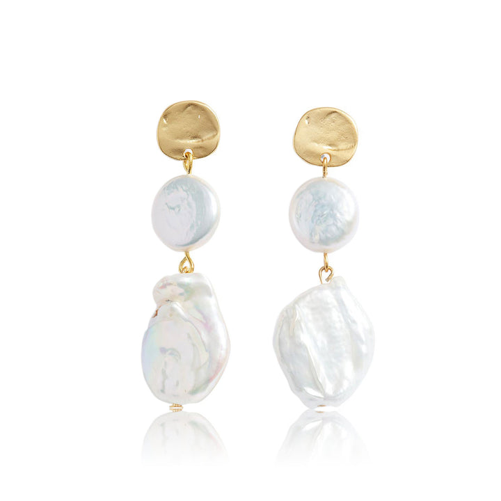 flat pearl earrings