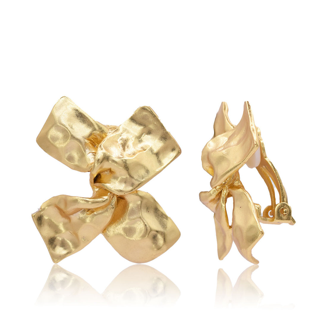 Twisted bow clip-on Earrings - Karine Sultan