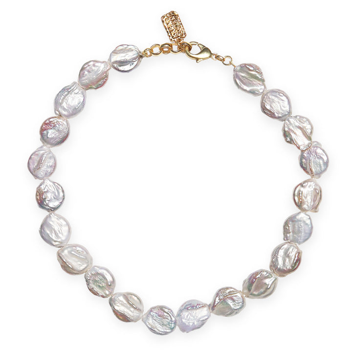 Flat Pearl Collar Necklace