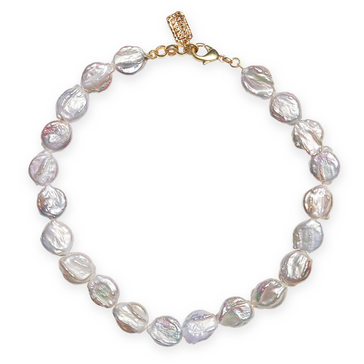 Flat Pearl Collar Necklace