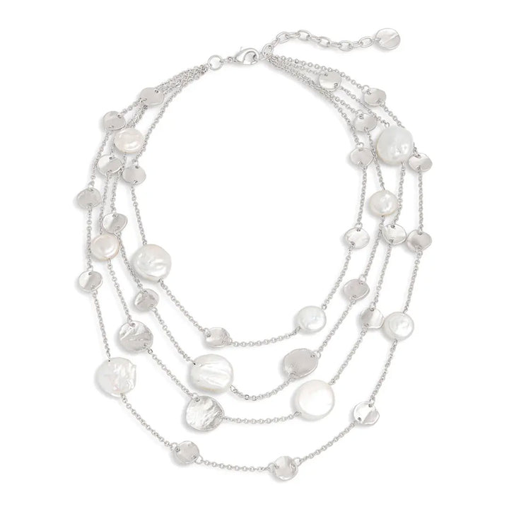 Mini Coin X Pearl Layered Necklace