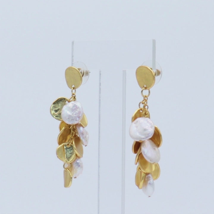 Mini Coin X Pearl Earrings