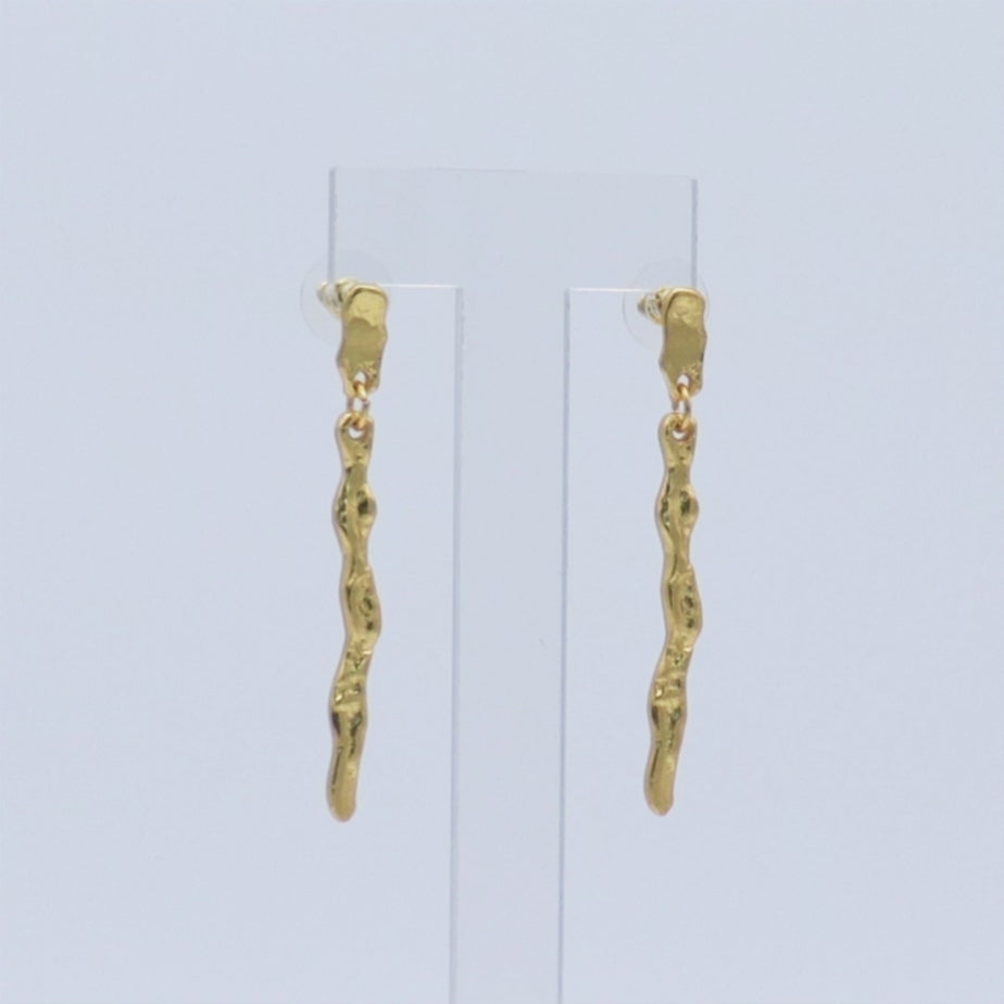 Crumpled Foil Bar Earrings