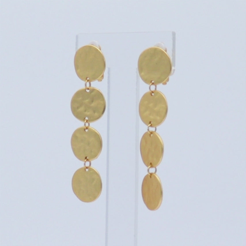 Coins Drop Clip Earrings