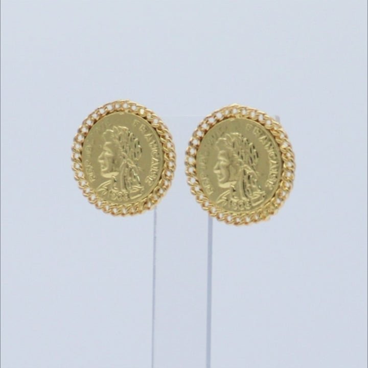 French Coin Clip Earrings