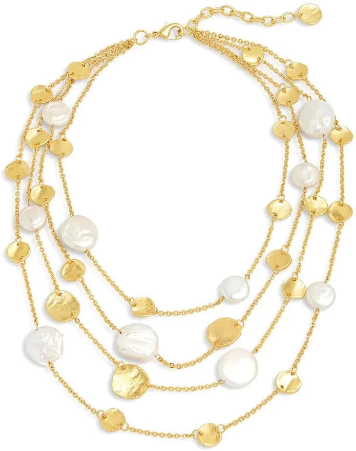 Gold Coin Pearl Necklace for Women | Parken Jewelry